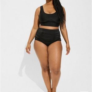Torrid High Rise Ruched Swim Bottom